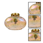 1 light lampshade glass shade brass metal light fixture Amber glass Lampshade light