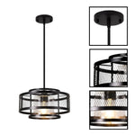 1 pack dining room light metal glass pendant lights matte black hanging fixture