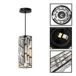 2 Pack island pendant lights aluminum crystal dining light black pendant light
