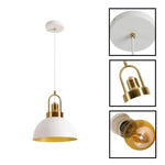9.84 Inch pendant lamp metal vintage chandelier white gold hanging light