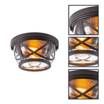 2 light flush led light glass metal hallway light bronze Foyer light