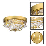 2-Light ceiling mount metal glass kitchen light gold lights and fixtures