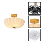 3-Light bulbs light milk glass metal light fixture gold ceiling light