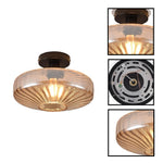 11.8 inch ceiling light glass metal light fixture black amber ceiling lamp