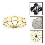 Mid century light bulb frosted metal glass flush mount light gold brass ceiling light
