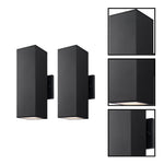 2 light porch light aluminum glass wall lighting matte black led sconces