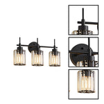 3 light vanity light metal light bulb black Crystal light