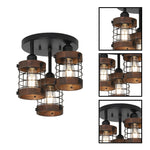 3 light ceiling light alloy steel wood kitchen light  black chandelier light