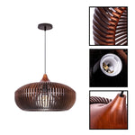 Round kitchen island metal wood hanging pendant light black coffee chandelier