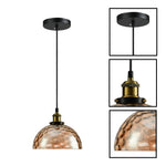 ‎modern e26 bulb glass metal globe Light golden amber morning glory dining room light