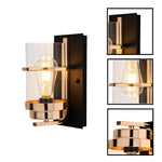 1 light modern wall sconce metal glass sconce wall lighting black gold wall light
