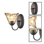 2 Pack light bulb bronze bathroom light fixture glass wall light
