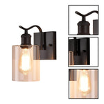 Industrial wall sconce black wall light glass, metal light fixture
