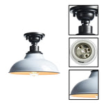 12-Inch semi flush mount metal ceiling light fixture white lamp fixtures