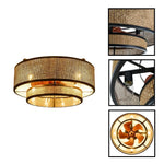 4-Light ceiling light rattan light fixture gold coffee ceiling lamp