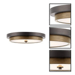 24W flush light glass metal hallway ceiling lamps oil rubbed bronze Birch Wood