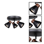 3 light flush mount light metal round spot light matte black bulb light ceiling