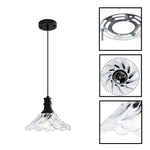 1 Pack kitchen island glass hanging pendant matte black ceiling light