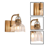1-light light bulb light metal glass wall light gold brass wall sconce