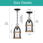 Adjustable chain entryway lights black hanging light wood, metal pendant light