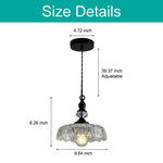 Adjustable hanging light black island lamps glass pendant light