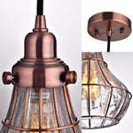 Antique copper cracked glass vintage industrial ceiling lamp light