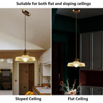 Antique pendant light clear glass hanging light glass copper kitchen light