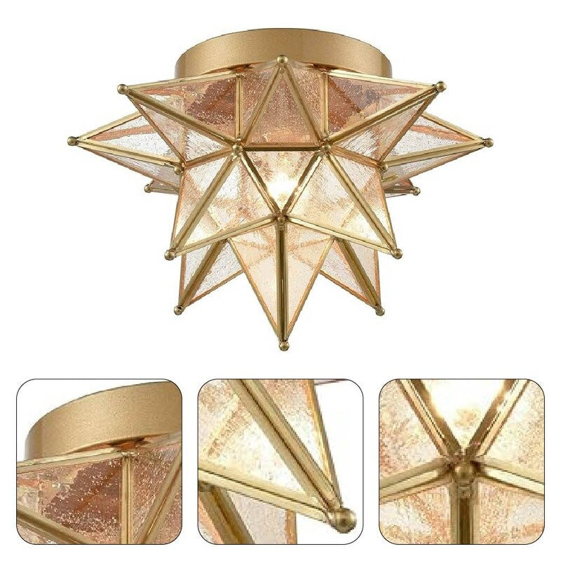 Bohemian ceiling lights gold kitchen light brass, glass, metal hall light