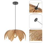 Boho hanging light woven rattan dining lights metal pendant light