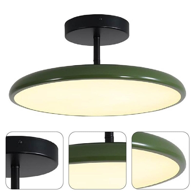Contemporary mount flush light green hallway light metal ceiling light