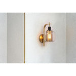 E26 bulb industrial wall light gold,black and clear hallway light steel and glass bedroom lamps