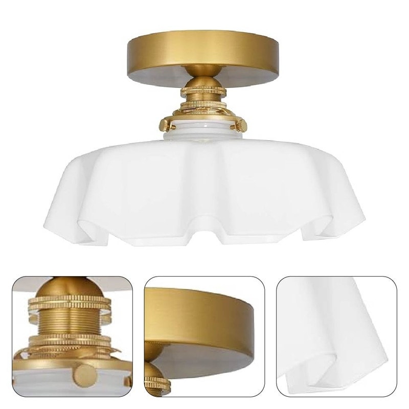 Farmhouse ceiling lighting whitlight fixture glass dinning light