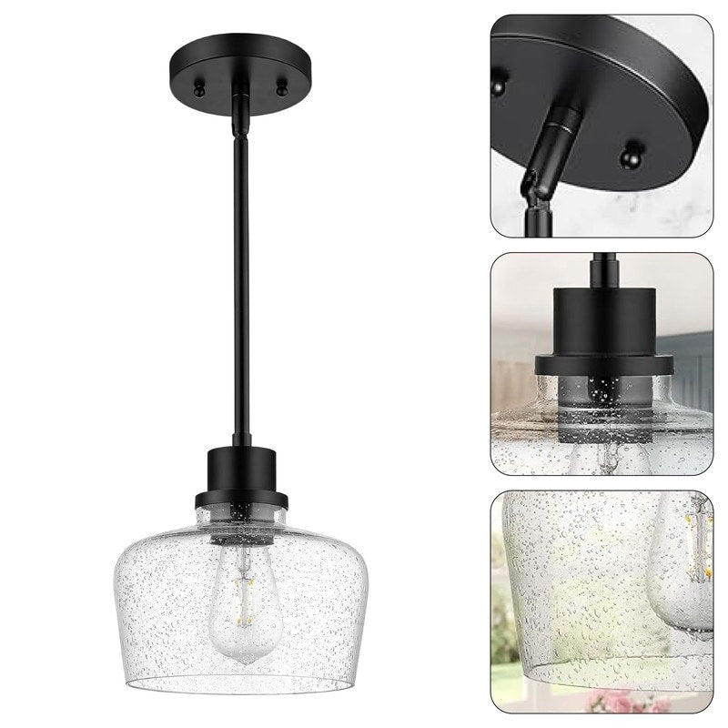 Farmhouse island lights black & seeded glass bathroom pendant light metal fixtures light