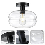 Farmhouse light fixture Black Ceiling Light Aluminum, Glass, Ceramic Fixture light