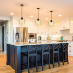 Glass Kitchen Light Fixtures Black Adjustable Hanging Lights for Kitchen