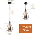 Industrial glass pendant lights modern teardrop chrome mirror effect hanging lighting fixture