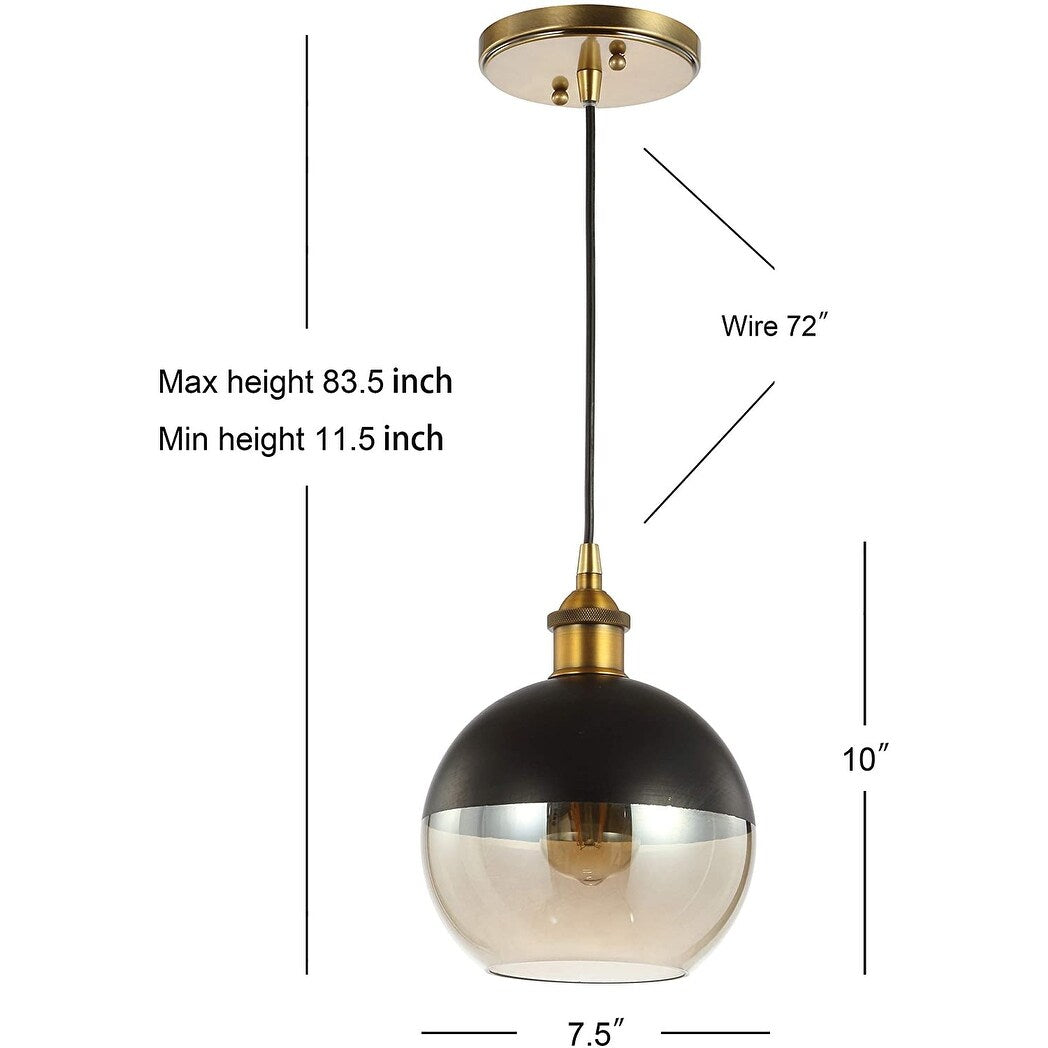 Industrial globe gold pendant light black drop light