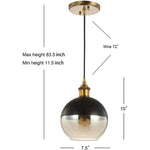 Industrial globe gold pendant light black drop light