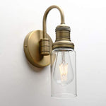 Industrial gooseneck wall light clear glass wann sconce