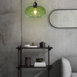 Industrial green glass pendant light kitchen island hanging lighting