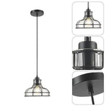Industrial hanging light matte black fixtures light glass, metal pendant light