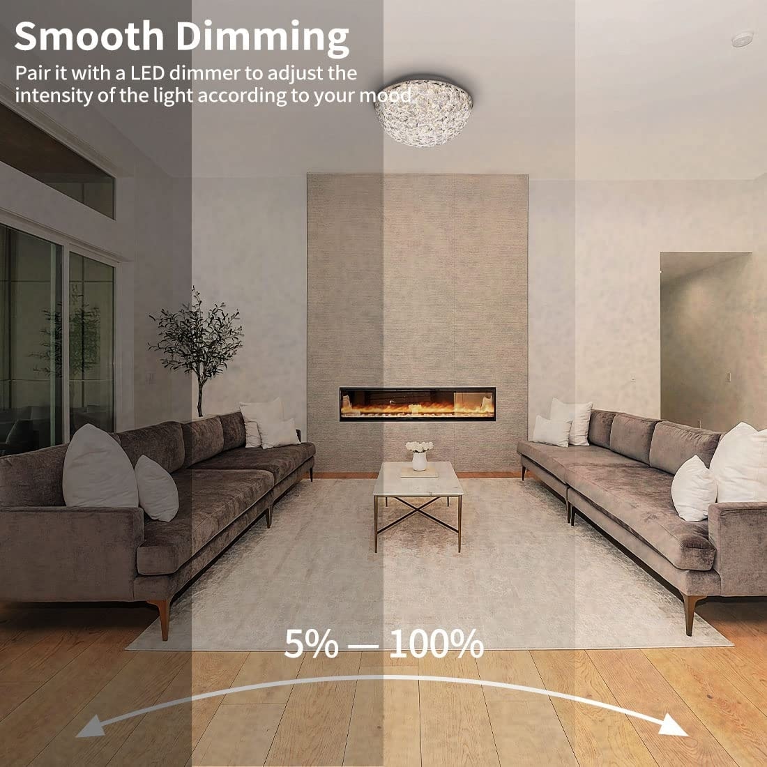 Modern LED ceiling light fixture crystal flush mount light fixture bowl style ceiling lighting