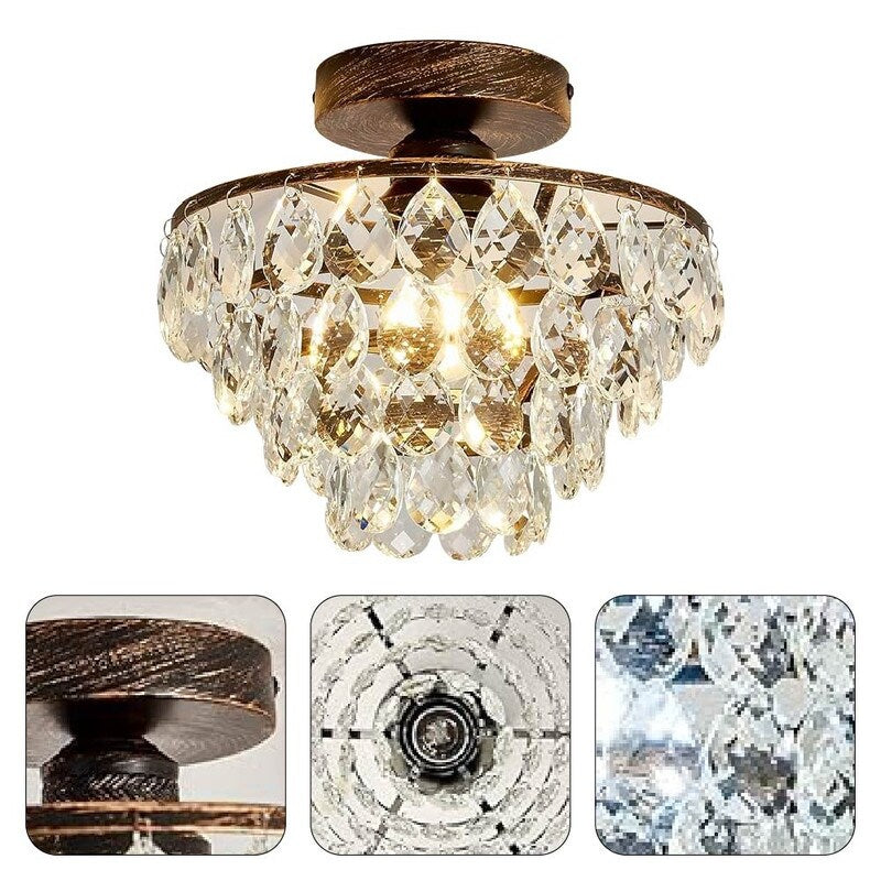 Modern crystal lights bronze chandelier lights metal ceiling light