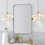 Modern crystal pendant lamp gold mini LED hanging light rod kitchen island chandelier
