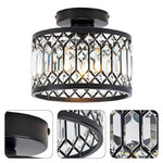 Modern light fixture black Crystal lights metal,glass ceiling light