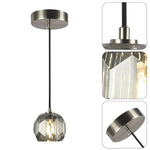Modern pendant light black hangable light metal, crystal island lights
