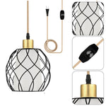 Plug in hanging lights black kitchen lights linen shade pendant light
