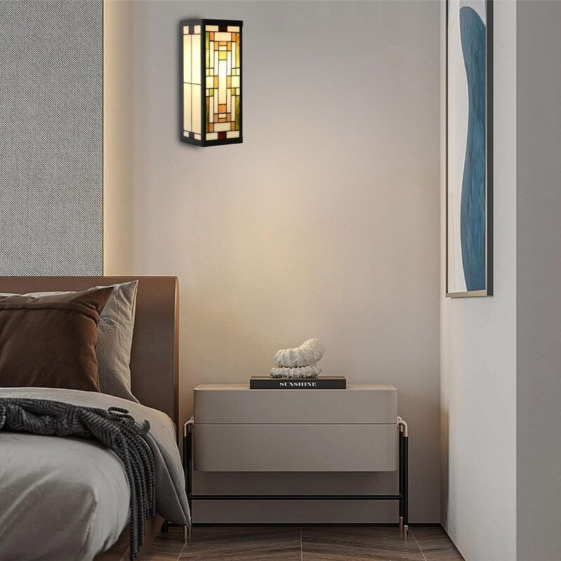 Rectangular wall lights multis sconce light alloy steel, glass light fixture