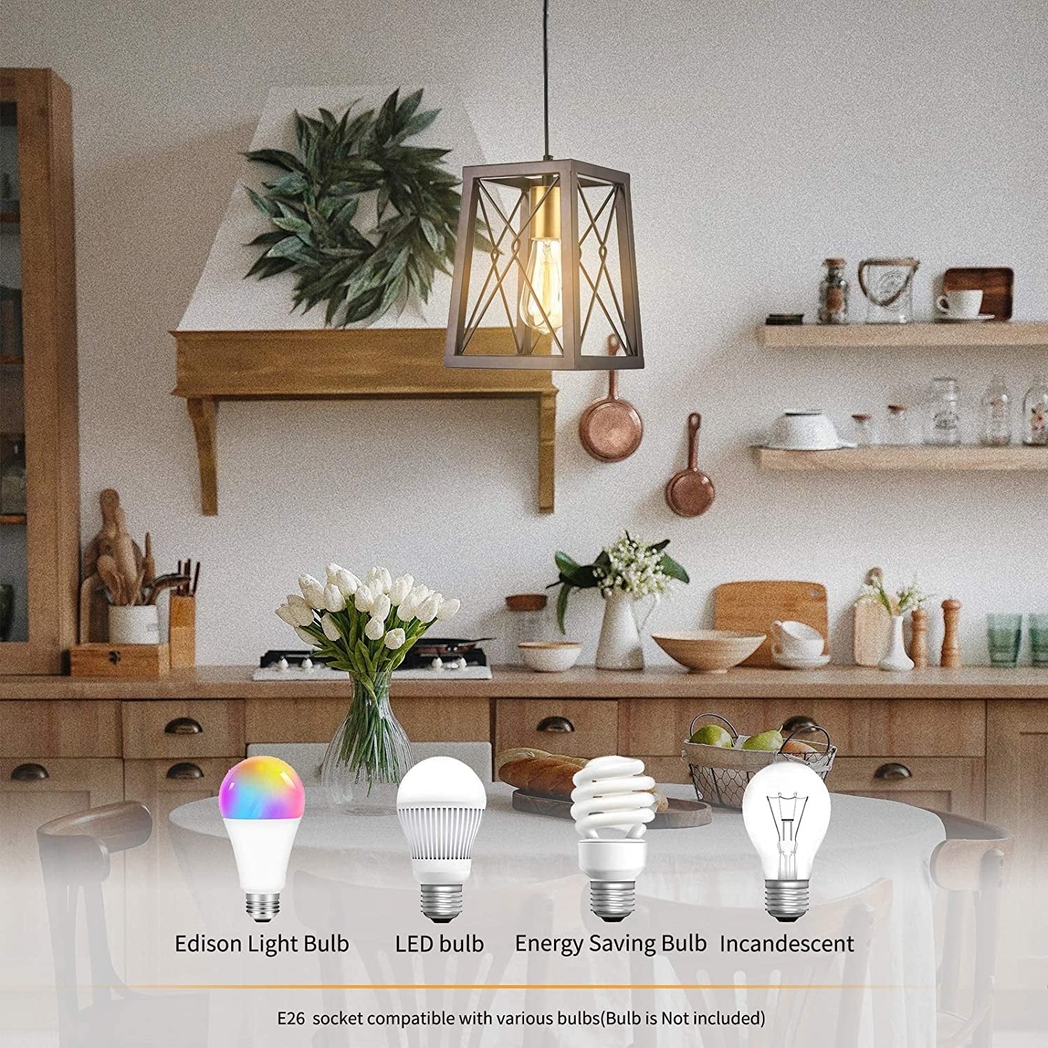 Rustic hanging lights with plug in cord cage hanging pendant light