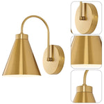 Set of 2 wall lights gold light fixture metal sconce lights